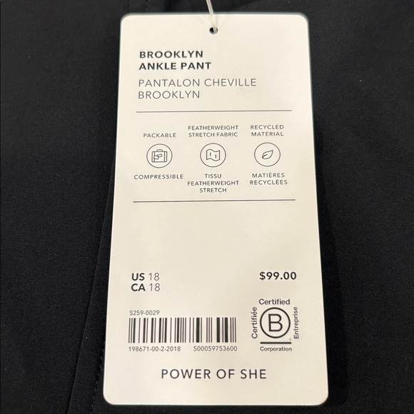 Athleta Brooklyn Mid Rise Ankle Pant in Black Plus Size 18 NWT - Picture 4 of 16